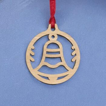 Intra απο ξύλο plywood 3mm-4mm πάχος – Χριστουγεννιάτικο μπιχλιμπίδι καμπάνας 40x40 cm INTRAVECTRY-MY551553 - Image 2