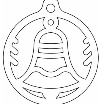 Intra απο ξύλο plywood 3mm-4mm πάχος – Χριστουγεννιάτικο μπιχλιμπίδι καμπάνας 40x40 cm INTRAVECTRY-MY551553 - Image 4