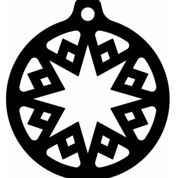 Intra απο ξύλο plywood 3mm-4mm πάχος – Στρογγυλό διακοσμητικό μπιχλιμπίδι Χριστουγεννιάτικου Δέντρου 20x20 cm INTRAVECTRY-MY546602 - Image 3