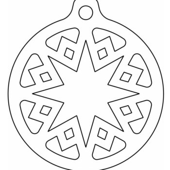 Intra απο ξύλο plywood 3mm-4mm πάχος – Στρογγυλό διακοσμητικό μπιχλιμπίδι Χριστουγεννιάτικου Δέντρου 20x20 cm INTRAVECTRY-MY546602 - Image 4