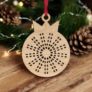 Intra απο ξύλο plywood 3mm-4mm πάχος – Διακοσμητική μπάλα Χριστουγεννιάτικου Δέντρου 35x40 cm INTRAVECTRY-MY546615 - Image 1