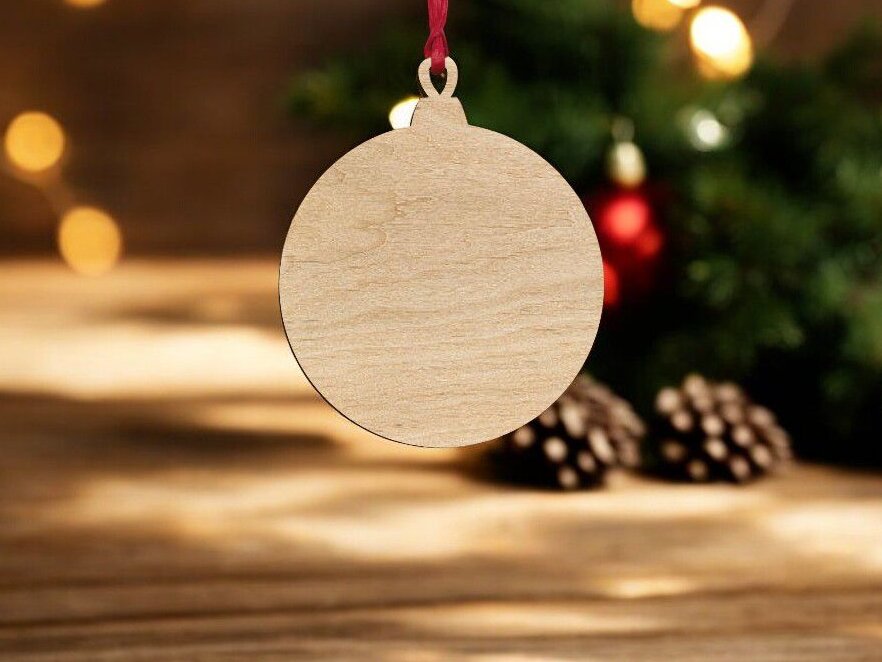 Intra απο ξύλο plywood 3mm-4mm πάχος – Χριστουγεννιάτικο στολίδι με μπάλα χειροτεχνίας 50x60 cm INTRAVECTRY-MY551575