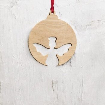 Intra απο ξύλο plywood 3mm-4mm πάχος – Μπιχλιμπίδι αγγέλου Χριστουγεννιάτικου Δέντρου 15x20 cm INTRAVECTRY-MY545352 - Image 2