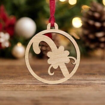 Intra απο ξύλο plywood 3mm-4mm πάχος – Στολίδι με μπάλα από ζαχαροκάλαμο 35x40 cm INTRAVECTRY-MY549438 - Image 1