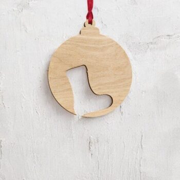 Intra απο ξύλο plywood 3mm-4mm πάχος – Μπιχλιμπίδι για χριστουγεννιάτικο δέντρο με κάλτσες 15x20 cm INTRAVECTRY-MY549441 - Image 2