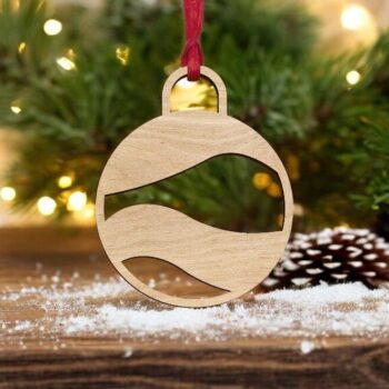 Intra απο ξύλο plywood 3mm-4mm πάχος – Χριστουγεννιάτικη Διακοσμητική Μπάλα 15x20 cm INTRAVECTRY-MY553223 - Image 1