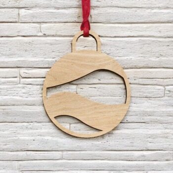 Intra απο ξύλο plywood 3mm-4mm πάχος – Χριστουγεννιάτικη Διακοσμητική Μπάλα 15x20 cm INTRAVECTRY-MY553223 - Image 2