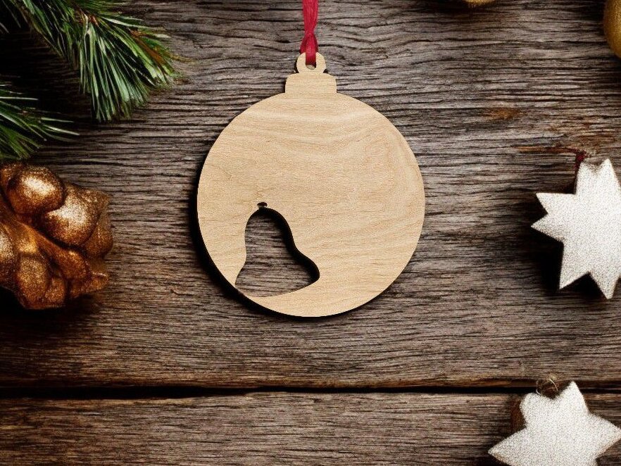 Intra απο ξύλο plywood 3mm-4mm πάχος – Χριστουγεννιάτικο μπιχλιμπίδι με καμπάνα 35x40 cm INTRAVECTRY-MY559628