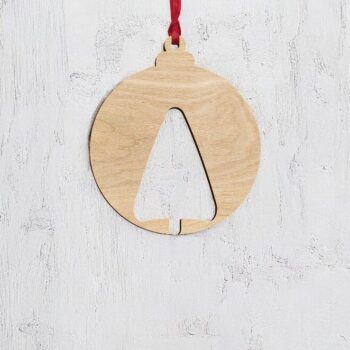 Intra απο ξύλο plywood 3mm-4mm πάχος – Χριστουγεννιάτικο Δέντρο Κρεμαστό Διακόσμηση 15x20 cm INTRAVECTRY-MY559629 - Image 2