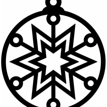 Intra απο ξύλο plywood 3mm-4mm πάχος – Μοτίβο αστεριών με νιφάδα χιονιού Χριστουγεννιάτικη μπάλα 40x45 cm INTRAVECTRY-MY553246 - Image 3