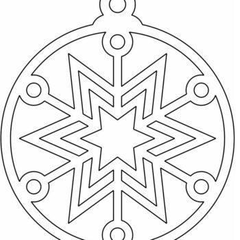 Intra απο ξύλο plywood 3mm-4mm πάχος – Μοτίβο αστεριών με νιφάδα χιονιού Χριστουγεννιάτικη μπάλα 40x45 cm INTRAVECTRY-MY553246 - Image 4