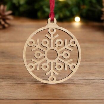 Intra απο ξύλο plywood 3mm-4mm πάχος – Μπιχλιμπίδι με νιφάδα χιονιού 30x35 cm INTRAVECTRY-MY545384 - Image 1