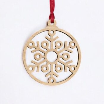 Intra απο ξύλο plywood 3mm-4mm πάχος – Μπιχλιμπίδι με νιφάδα χιονιού 30x35 cm INTRAVECTRY-MY545384 - Image 2