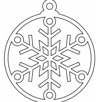 Intra απο ξύλο plywood 3mm-4mm πάχος – Χριστουγεννιάτικο μπιχλιμπίδι στολίδι με νιφάδα χιονιού 25x25 cm INTRAVECTRY-MY549956 - Image 4