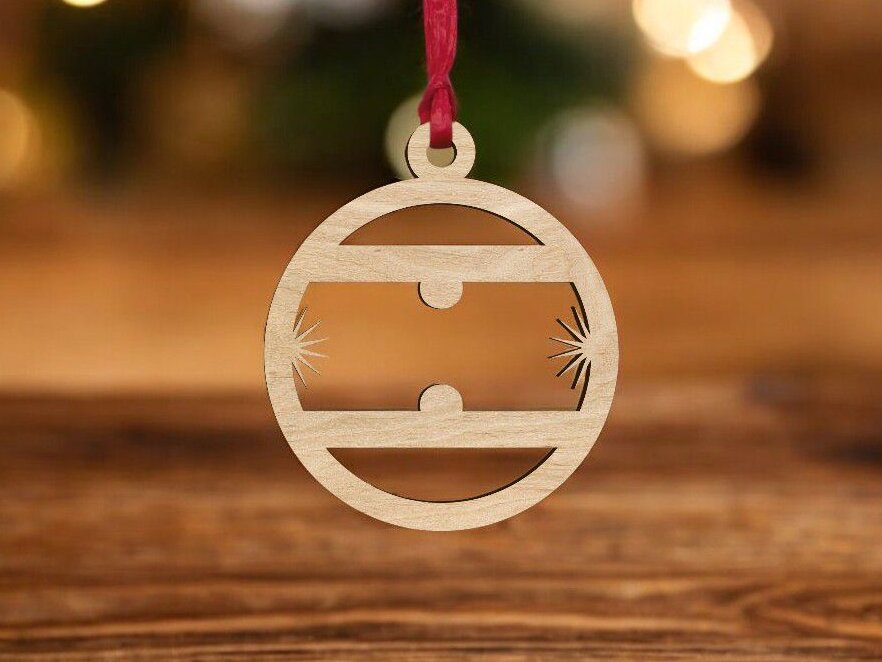 Intra απο ξύλο plywood 3mm-4mm πάχος – Χριστουγεννιάτικο στολίδι με μπάλα 25x25 cm INTRAVECTRY-MY546672