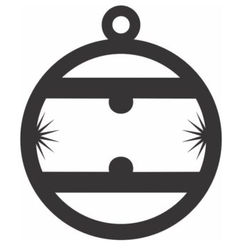 Intra απο ξύλο plywood 3mm-4mm πάχος – Χριστουγεννιάτικο στολίδι με μπάλα 15x15 cm INTRAVECTRY-MY548167 - Image 3