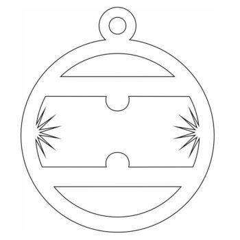 Intra απο ξύλο plywood 3mm-4mm πάχος – Χριστουγεννιάτικο στολίδι με μπάλα 15x15 cm INTRAVECTRY-MY548167 - Image 4