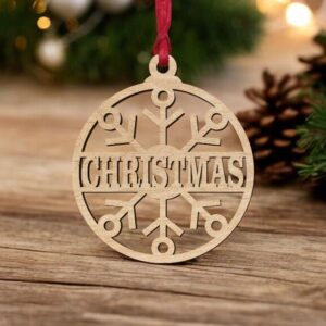 Intra απο ξύλο plywood 3mm-4mm πάχος – Εξατομικευμένο χριστουγεννιάτικο στολίδι με όνομα 10x10 cm INTRAVECTRY-MY550774