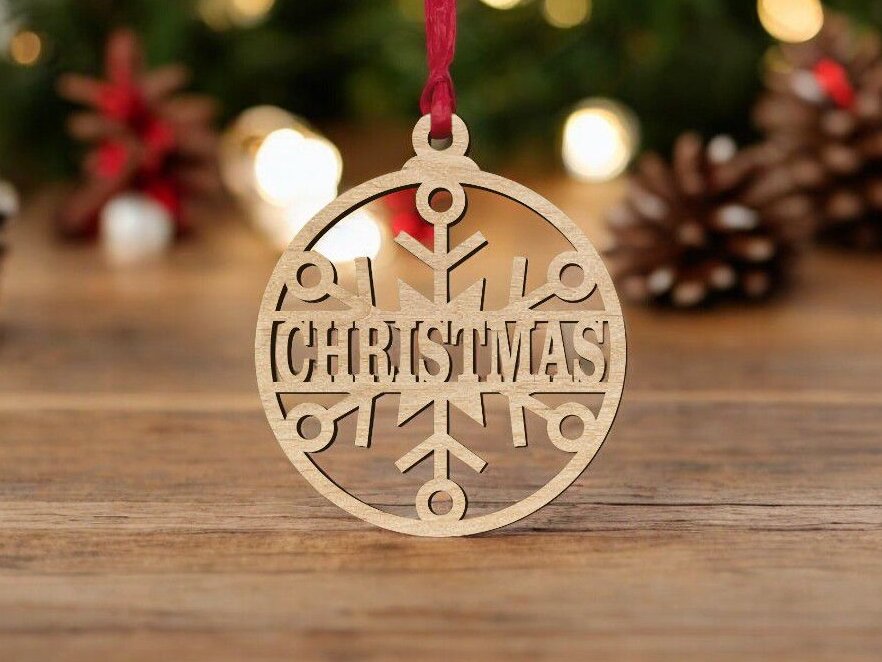 Intra απο ξύλο plywood 3mm-4mm πάχος – Εξατομικευμένο μοτίβο νιφάδας χιονιού για μπιχλιμπίδι 40x40 cm INTRAVECTRY-MY552697