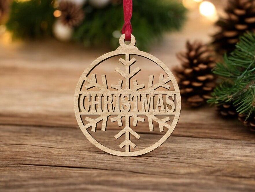 Intra απο ξύλο plywood 3mm-4mm πάχος – Εξατομικευμένο στολίδι με μπάλα χιονιού 30x35 cm INTRAVECTRY-MY545395