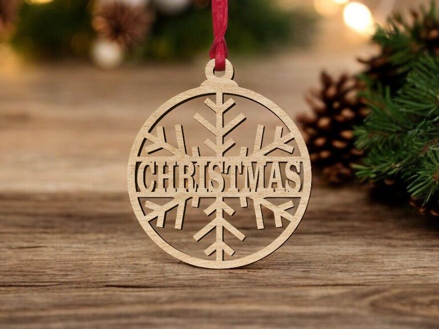 Intra απο ξύλο plywood 3mm-4mm πάχος – Εξατομικευμένη διακόσμηση για μπιχλιμπίδι με νιφάδες χιονιού 35x40 cm INTRAVECTRY-MY551639