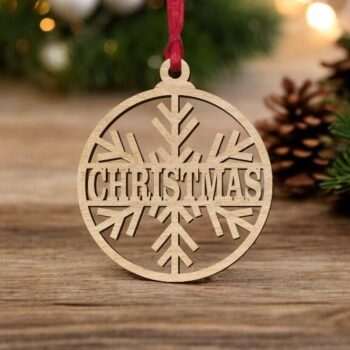 Intra απο ξύλο plywood 3mm-4mm πάχος – Εξατομικευμένη διακόσμηση δέντρου με νιφάδες χιονιού 40x40 cm INTRAVECTRY-MY552700 - Image 1