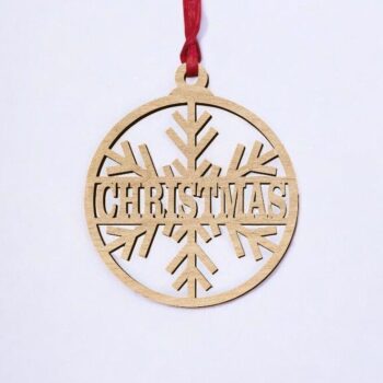 Intra απο ξύλο plywood 3mm-4mm πάχος – Εξατομικευμένη διακόσμηση δέντρου με νιφάδες χιονιού 40x40 cm INTRAVECTRY-MY552700 - Image 2