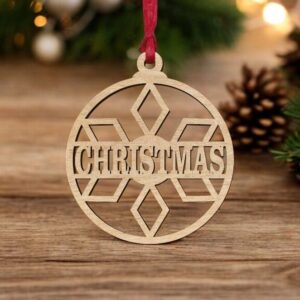 Intra απο ξύλο plywood 3mm-4mm πάχος – Εξατομικευμένο στολίδι από νιφάδες χιονιού 20x25 cm INTRAVECTRY-MY545398