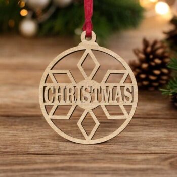 Intra απο ξύλο plywood 3mm-4mm πάχος – Εξατομικευμένο στολίδι από νιφάδες χιονιού 20x25 cm INTRAVECTRY-MY545398 - Image 1