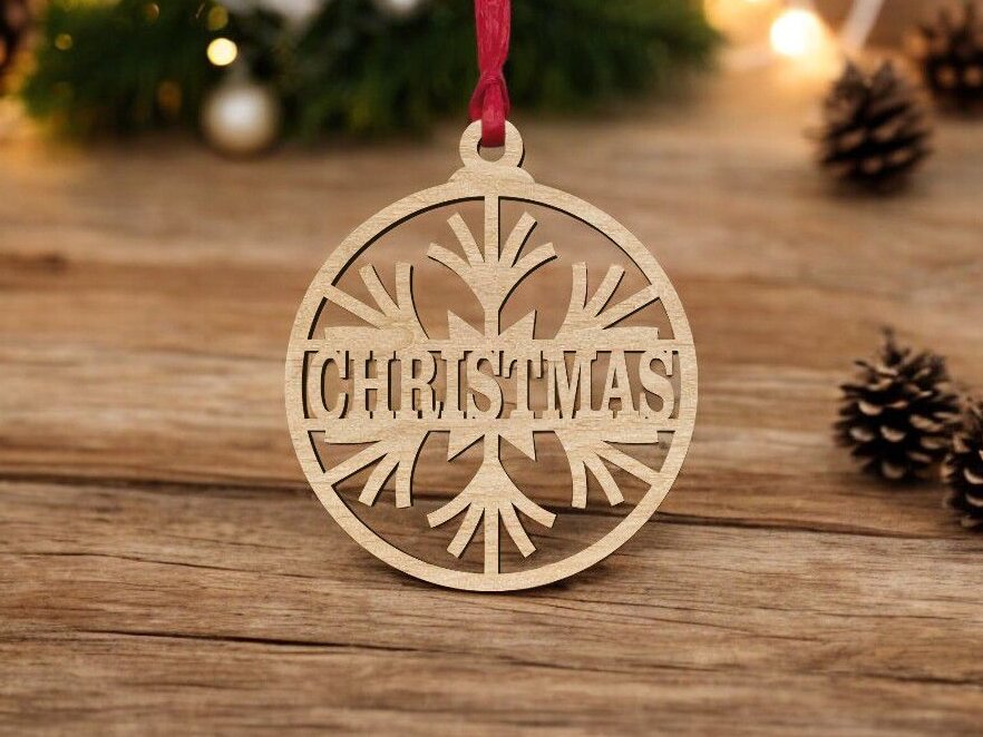 Intra απο ξύλο plywood 3mm-4mm πάχος – Εξατομικευμένο στολίδι με νιφάδες χιονιού 45x50 cm INTRAVECTRY-MY545401