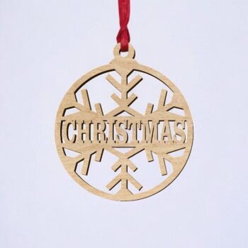 Intra απο ξύλο plywood 3mm-4mm πάχος – Εξατομικευμένο χριστουγεννιάτικο μπιχλιμπίδι με νιφάδες χιονιού 20x25 cm INTRAVECTRY-MY559681 - Image 2