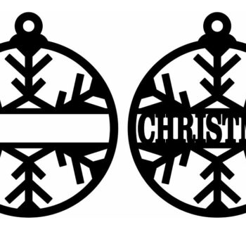 Intra απο ξύλο plywood 3mm-4mm πάχος – Εξατομικευμένο χριστουγεννιάτικο μπιχλιμπίδι με νιφάδες χιονιού 20x25 cm INTRAVECTRY-MY559681 - Image 3