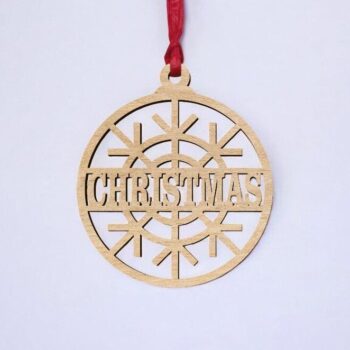 Intra απο ξύλο plywood 3mm-4mm πάχος – Εξατομικευμένο διακοσμητικό μπιχλιμπίδι με νιφάδες χιονιού 20x20 cm INTRAVECTRY-MY552706 - Image 2