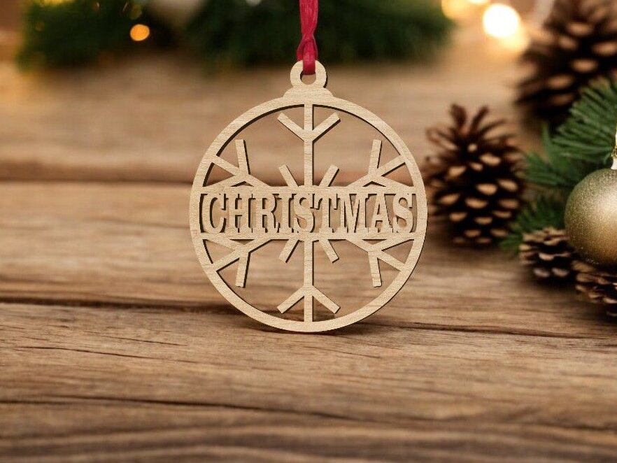 Intra απο ξύλο plywood 3mm-4mm πάχος – Εξατομικευμένη μπάλα νιφάδας χιονιού 30x35 cm INTRAVECTRY-MY551649