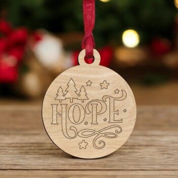 Intra απο ξύλο plywood 3mm-4mm πάχος – Χριστουγεννιάτικο στολίδι Hope 20x20 cm INTRAVECTRY-MY549466 - Image 1