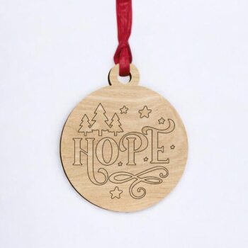 Intra απο ξύλο plywood 3mm-4mm πάχος – Χριστουγεννιάτικο στολίδι Hope 20x20 cm INTRAVECTRY-MY549466 - Image 2