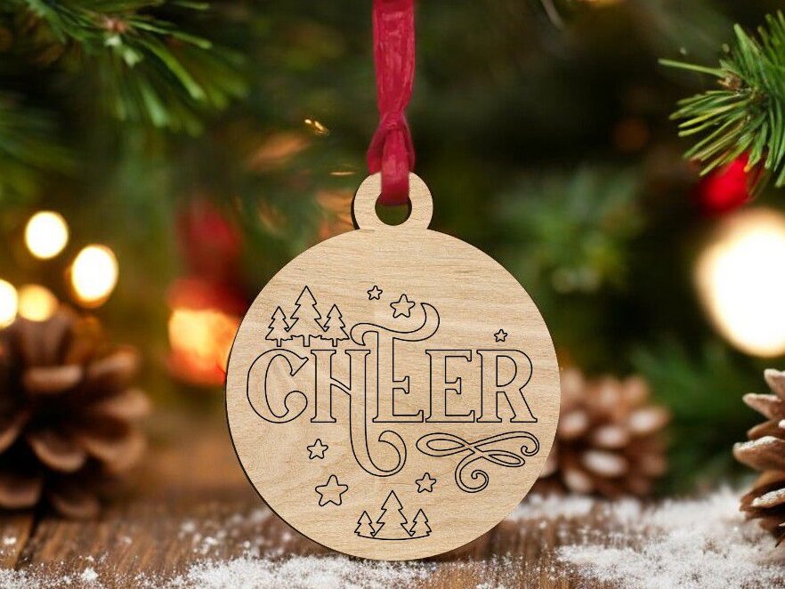 Intra απο ξύλο plywood 3mm-4mm πάχος – Cheer Χριστουγεννιάτικο μπιχλιμπίδι στολίδι 40x45 cm INTRAVECTRY-MY551654