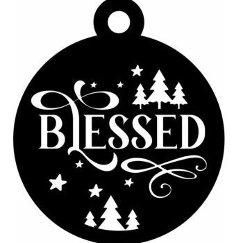 Intra απο ξύλο plywood 3mm-4mm πάχος – Ευλογημένο χριστουγεννιάτικο στολίδι 25x25 cm INTRAVECTRY-MY548200 - Image 3