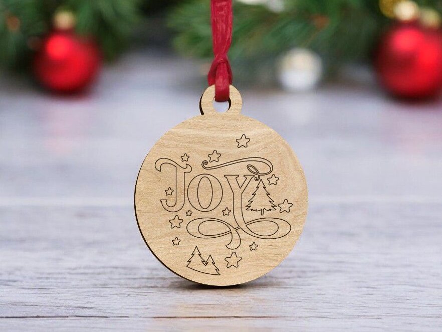 Intra απο ξύλο plywood 3mm-4mm πάχος – Χριστουγεννιάτικο στολίδι Joy Bauble 20x25 cm INTRAVECTRY-MY545415