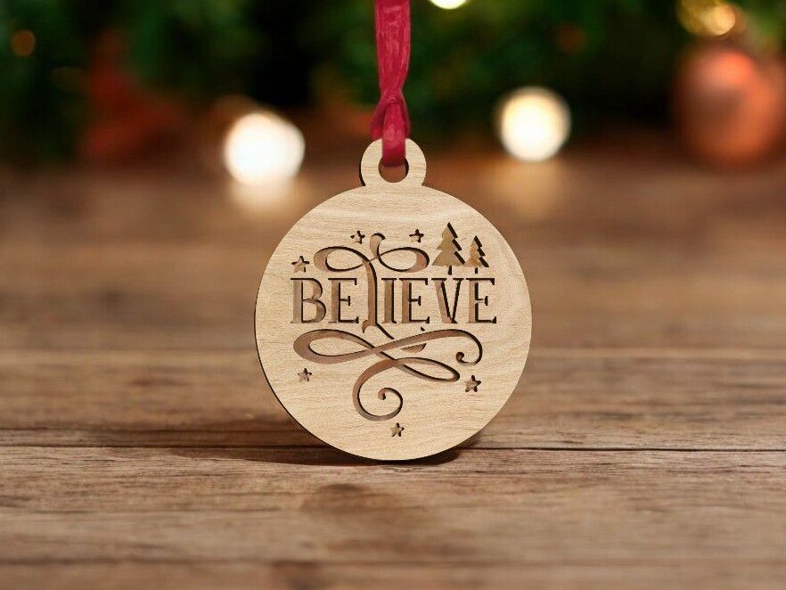 Intra απο ξύλο plywood 3mm-4mm πάχος – Πιστέψτε Χριστουγεννιάτικο στολίδι 25x30 cm INTRAVECTRY-MY549999