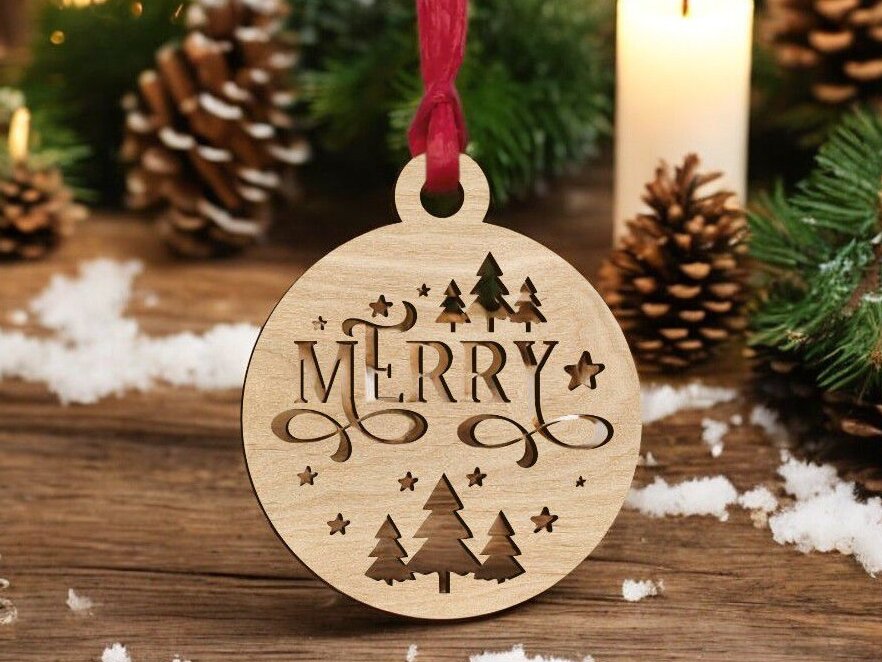 Intra απο ξύλο plywood 3mm-4mm πάχος – Καλά Χριστουγεννιάτικα Μπιχλιμπίδι Δέντρο Διακόσμηση 20x20 cm INTRAVECTRY-MY551665