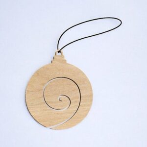 Intra απο ξύλο plywood 3mm-4mm πάχος – Σπειροειδής Χριστουγεννιάτικη μπιχλιμπίδι 10x10 cm INTRAVECTRY-MY559704