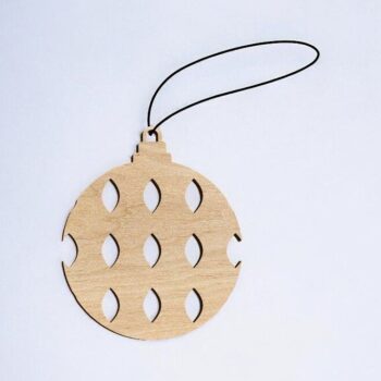 Intra απο ξύλο plywood 3mm-4mm πάχος – Χριστουγεννιάτικη διακόσμηση με μπάλα 25x30 cm INTRAVECTRY-MY551669 - Image 1