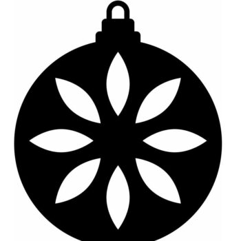 Intra απο ξύλο plywood 3mm-4mm πάχος – Χριστουγεννιάτικη μπάλα με floral σχέδιο 15x15 cm INTRAVECTRY-MY550006 - Image 2