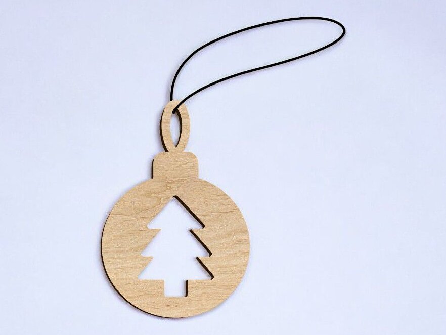 Intra απο ξύλο plywood 3mm-4mm πάχος – Μπιχλιμπίδι με σχήμα χριστουγεννιάτικου δέντρου 25x30 cm INTRAVECTRY-MY549486