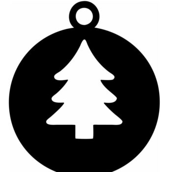 Intra απο ξύλο plywood 3mm-4mm πάχος – Κύκλος μπιχλιμπίδι με χριστουγεννιάτικο δέντρο 15x20 cm INTRAVECTRY-MY559710 - Image 2