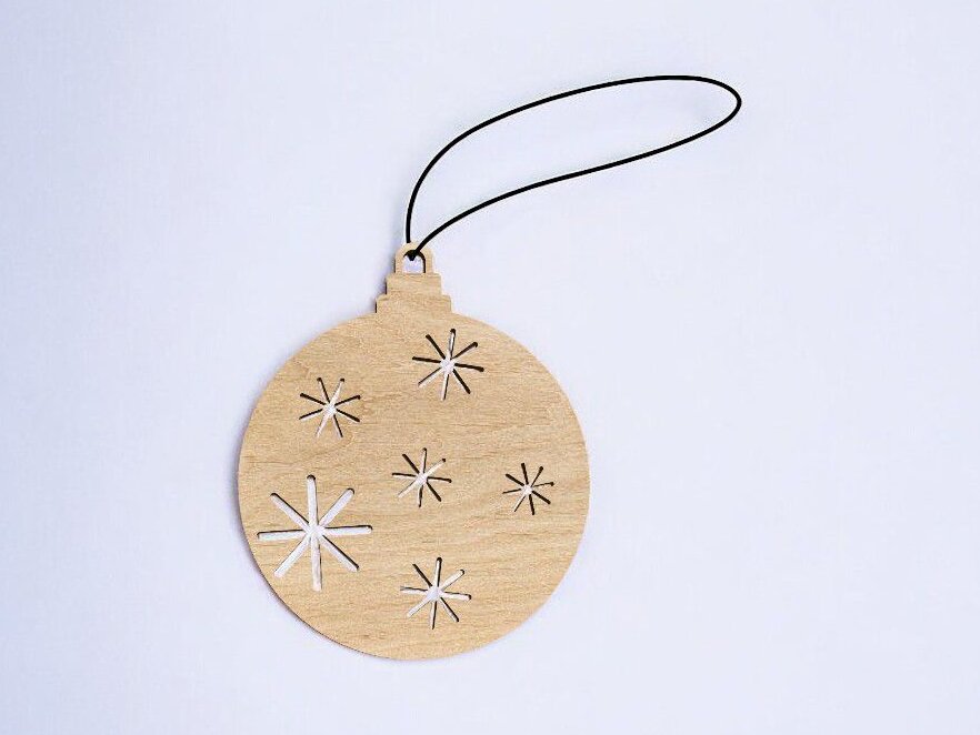 Intra απο ξύλο plywood 3mm-4mm πάχος – Χριστουγεννιάτικη μπάλα διακοπών 45x50 cm INTRAVECTRY-MY549032