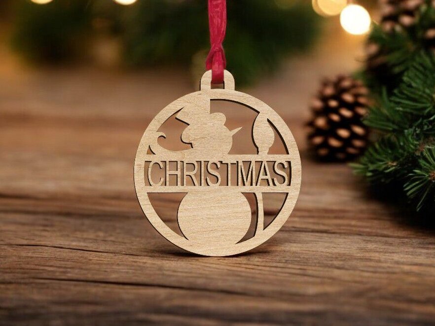 Intra απο ξύλο plywood 3mm-4mm πάχος – Εξατομικευμένο μπιχλιμπίδι Χιονάνθρωπος 40x45 cm INTRAVECTRY-MY551690