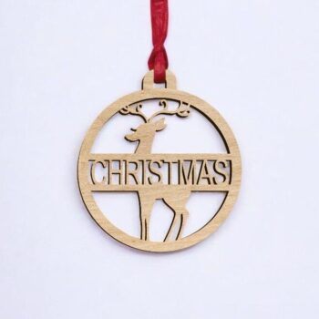 Intra απο ξύλο plywood 3mm-4mm πάχος – Εξατομικευμένο χριστουγεννιάτικο μπιχλιμπίδι ελαφιού 10x10 cm INTRAVECTRY-MY545449 - Image 2