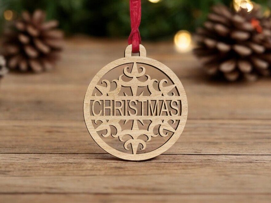 Intra απο ξύλο plywood 3mm-4mm πάχος – Εξατομικευμένο Διακοσμητικό Χριστουγεννιάτικο Μπιχλιμπίδι 30x30 cm INTRAVECTRY-MY546743